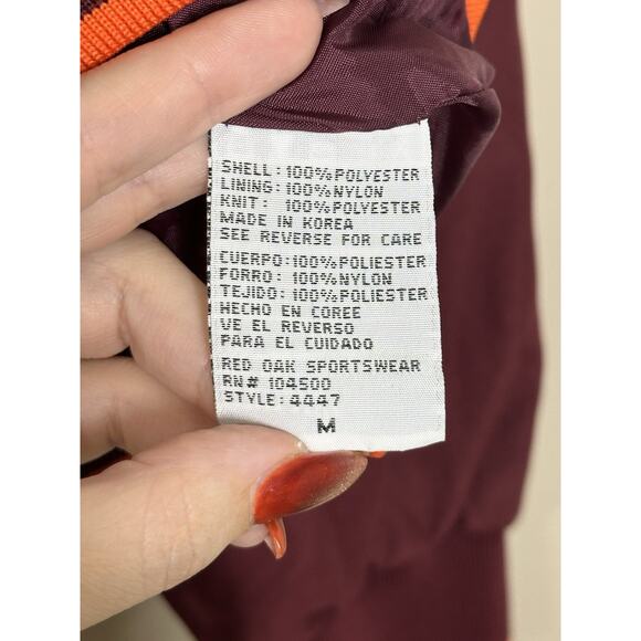 Virginia Tech Hokies Pullover Windbreaker Jacket Men's Size Medium Red Oak VTG - Picture 9 of 10